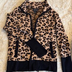 Rachel Zoe Leopard Print Bomber Jacket